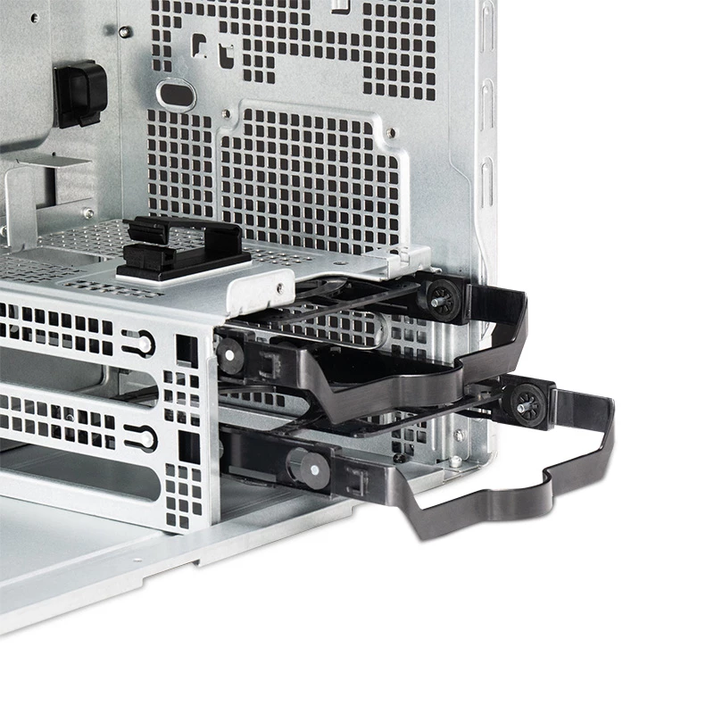 Chieftec BS-20B-OP caja de PC Mini Tower, microATX/Mini-ITX, sin fuente de alimentación, 2x 3,5″, 2x 2,5″, 1x 5,25″ bahía, GPU máx. 270 mm, USB-C, ventilador de 90 mm, negra