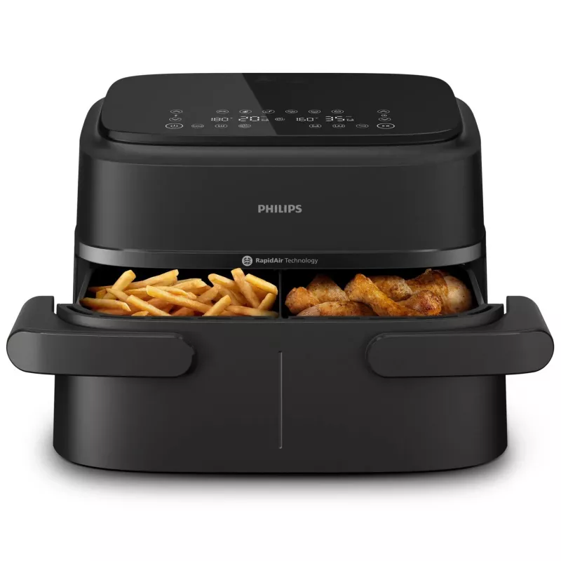 Philips 1000 series NA150/00 Freidora doble 7 l de pie 2450 W freidora de aire negro