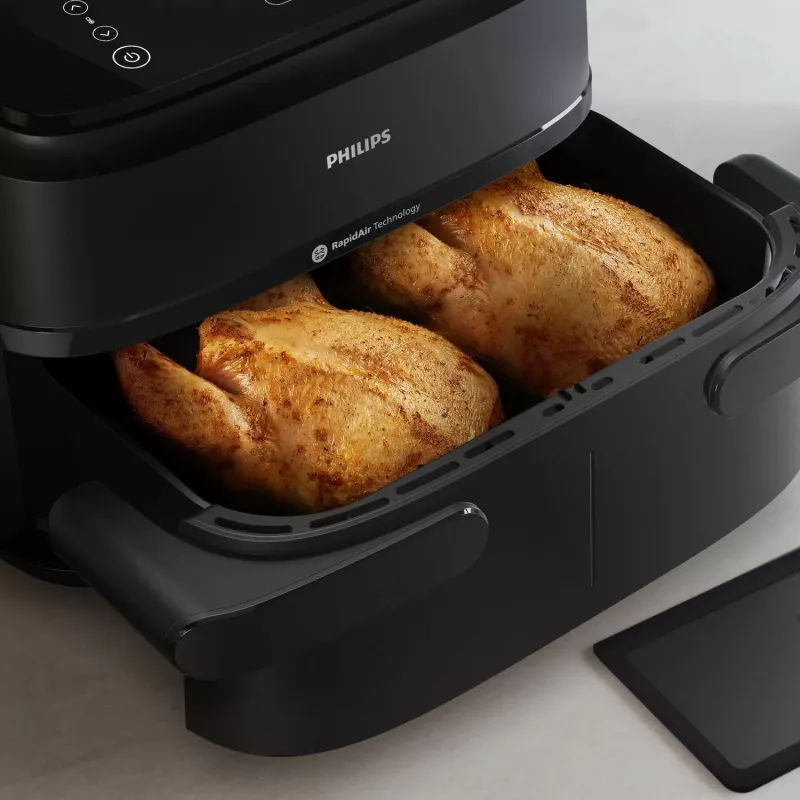 Philips 1000 series NA150/00 Freidora doble 7 l de pie 2450 W freidora de aire negro