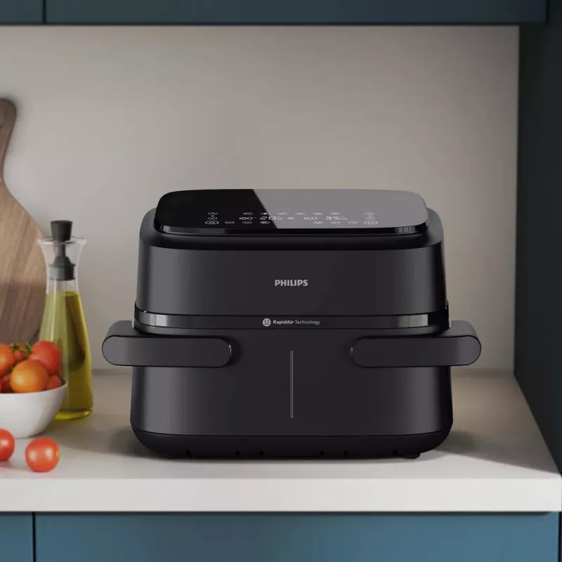 Philips 1000 series NA150/00 Freidora doble 7 l de pie 2450 W freidora de aire negro