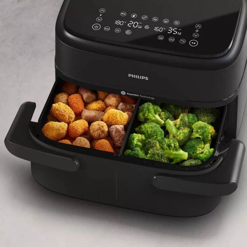 Philips 1000 series NA150/00 Freidora doble 7 l de pie 2450 W freidora de aire negro