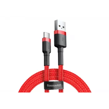 Cable de carga rápida trenzado Cafule BASEUS – USB Type-A a Type-C 2 A – 2 m – rojo (nailon)
