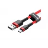 Cable de carga rápida trenzado Cafule BASEUS – USB Type-A a Type-C 2 A – 2 m – rojo (nailon)
