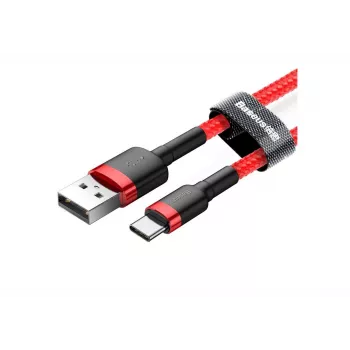 Cable de carga rápida trenzado Cafule BASEUS – USB Type-A a Type-C 2 A – 2 m – rojo (nailon)
