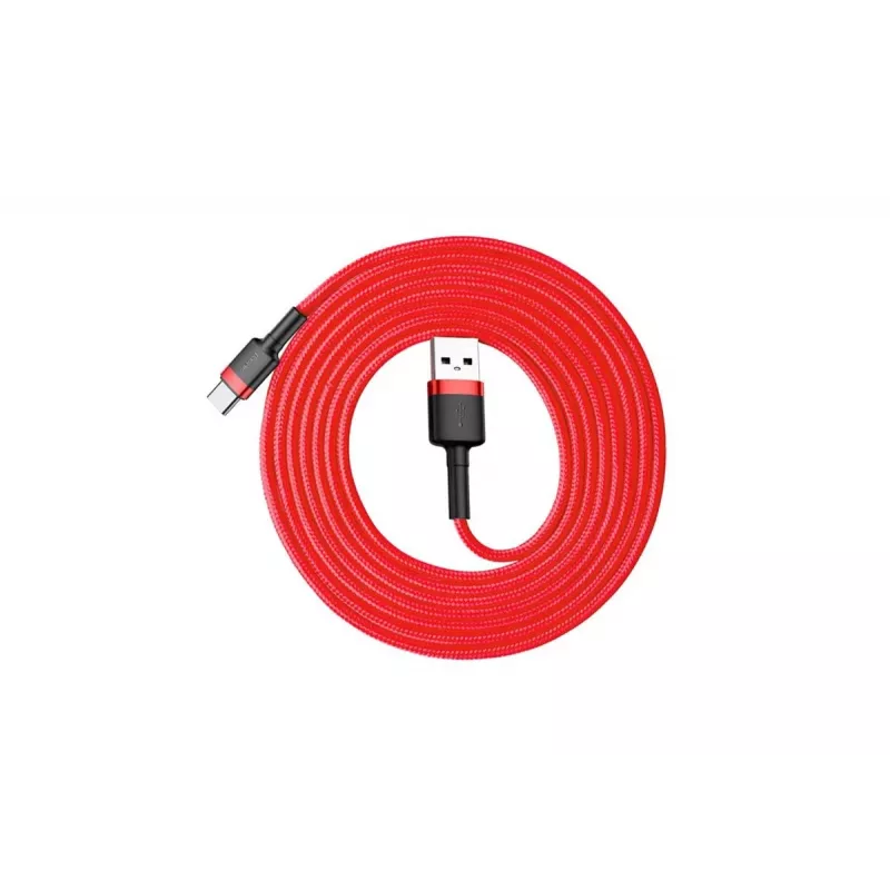 Cable de carga rápida trenzado Cafule BASEUS – USB Type-A a Type-C 2 A – 2 m – rojo (nailon)