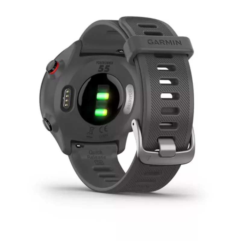 Smartwatch GARMIN Forerunner 55, caja redonda de 42 mm, gris, correa de silicona, GPS/GLONASS/Galileo, resistencia al agua 5 ATM