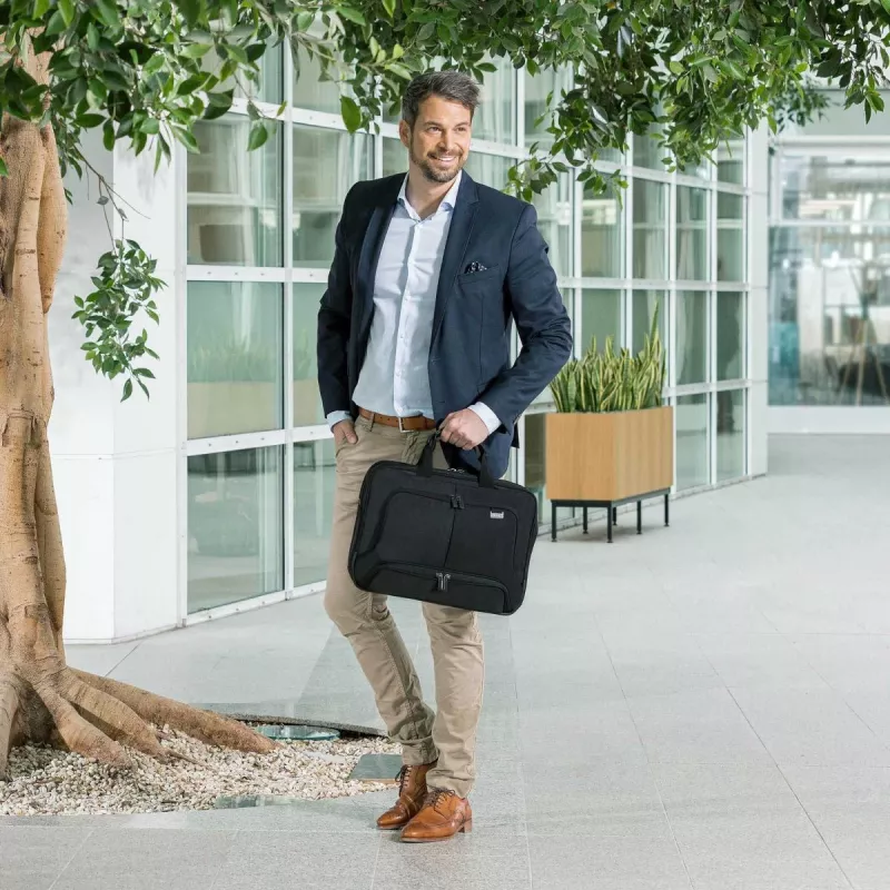 DICOTA Top Traveller Pro - Funda para portátil de 12-14,1 pulgadas - negra / poliéster RPET 1680d