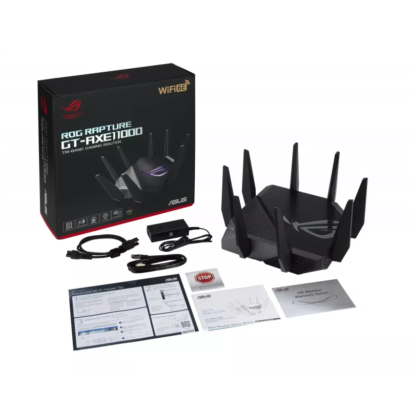 Router inalámbrico ASUS GT-AXE11000 Gigabit Ethernet Tri-Band (2,4 GHz / 5 GHz / 6 GHz) negro