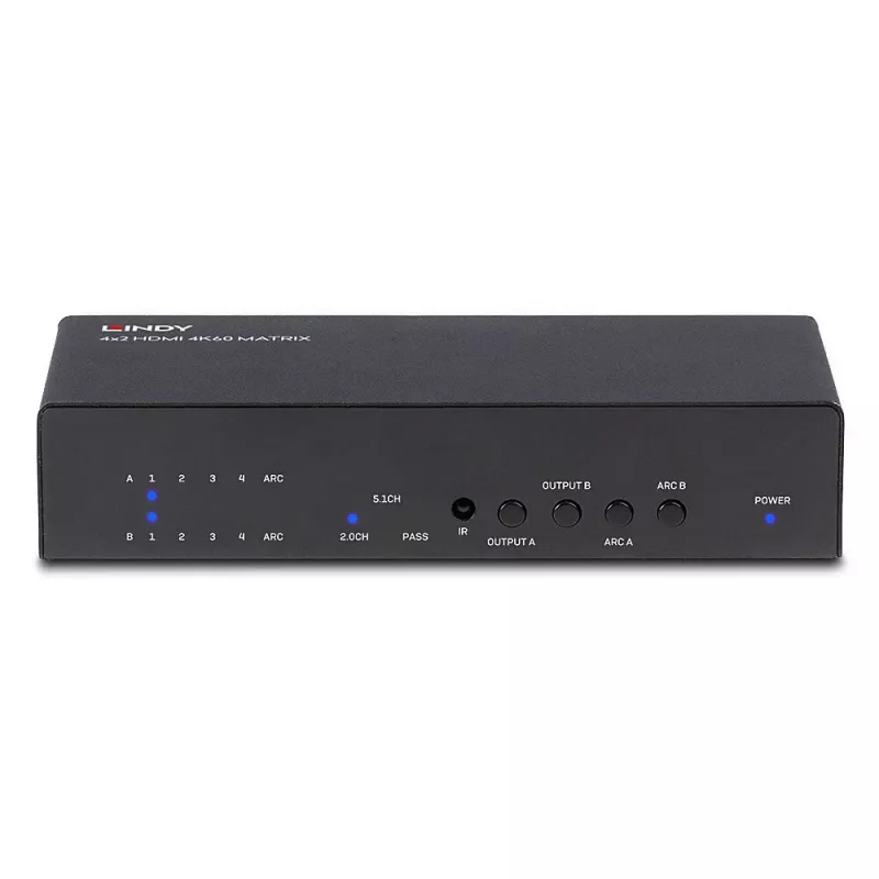 Matriz de conmutación AV Lindy 4x2 HDMI 4K60 Matrix