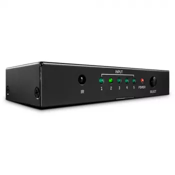 Conmutador HDMI 18G Lindy de 5 puertos, HDMI, metal, negro, 18 Gbit/s, RF, 4K Ultra HD