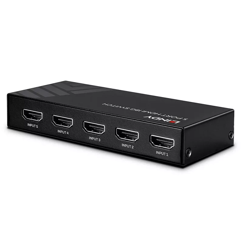 Lindy 38233 conmutador HDMI 2.0 18G de 5 puertos, 5x HDMI, de sobremesa
