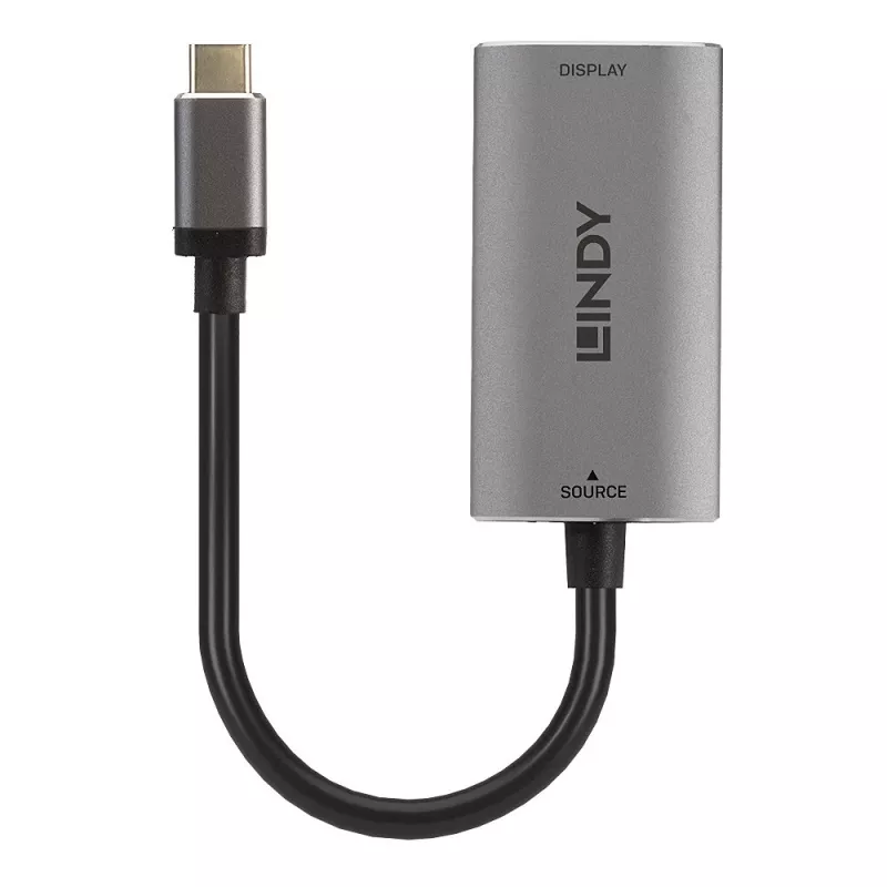 Convertidor USB Type-C a HDMI 8K60 Lindy, 0,11 m, USB Type-C, HDMI, conector macho, conector hembra, recto