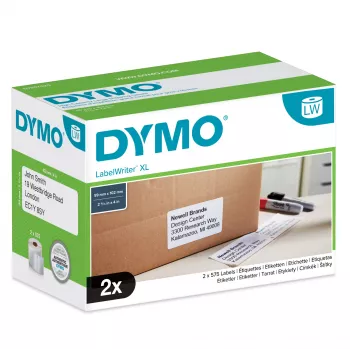 Etiquetas de envío de alta capacidad DYMO Authentic LabelWriter | (59 mm x 102 mm) | 2 rollos con 575 etiquetas fácilmente despegables (1.150 etiquetas de envío) | autoadhesivas | para etiquetadoras LabelWriter 4XL/5XL