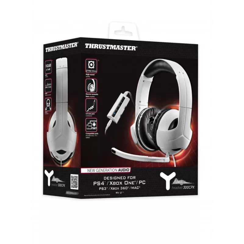 Headset Thrustmaster Y-300CPX con cable diadema gaming blanco