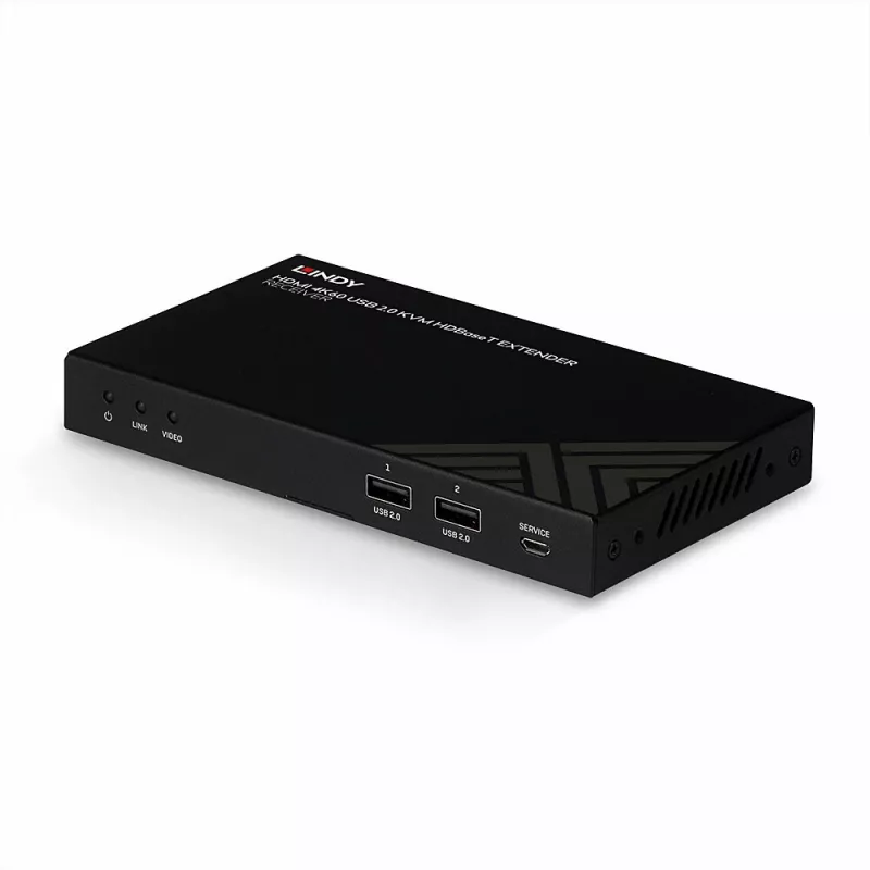 Extensor KVM HDBaseT Lindy 150m Cat.6 HDMI 4K60, IR, RS-232 y audio, receptor
