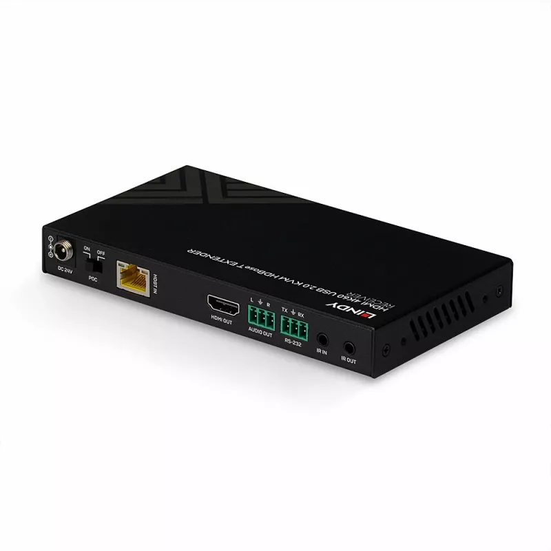 Extensor KVM HDBaseT Lindy 150m Cat.6 HDMI 4K60, IR, RS-232 y audio, receptor