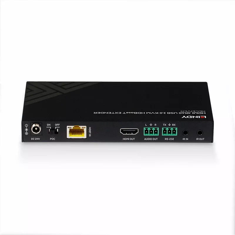 Extensor KVM HDBaseT Lindy 150m Cat.6 HDMI 4K60, IR, RS-232 y audio, receptor