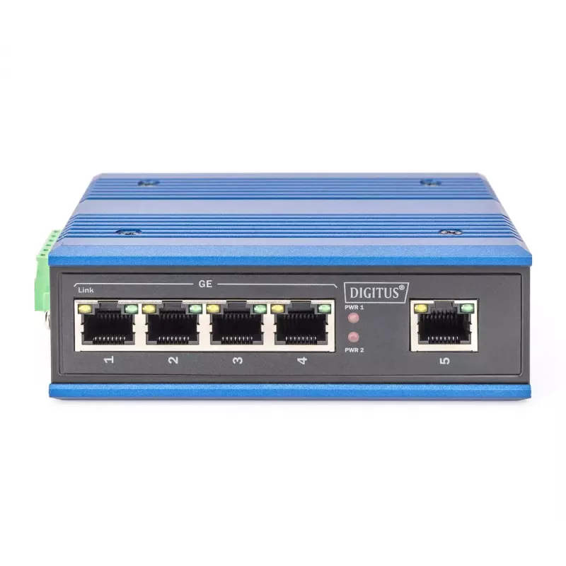 Digitus DN-651118 switch Gigabit industrial de 5 puertos, no gestionable, carril DIN