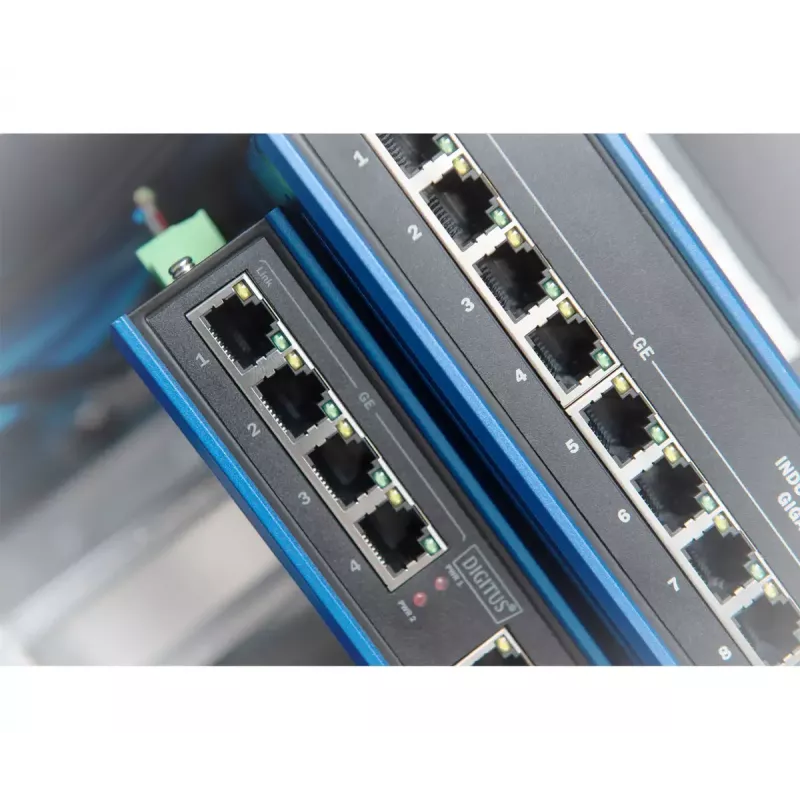 Digitus DN-651118 switch Gigabit industrial de 5 puertos, no gestionable, carril DIN