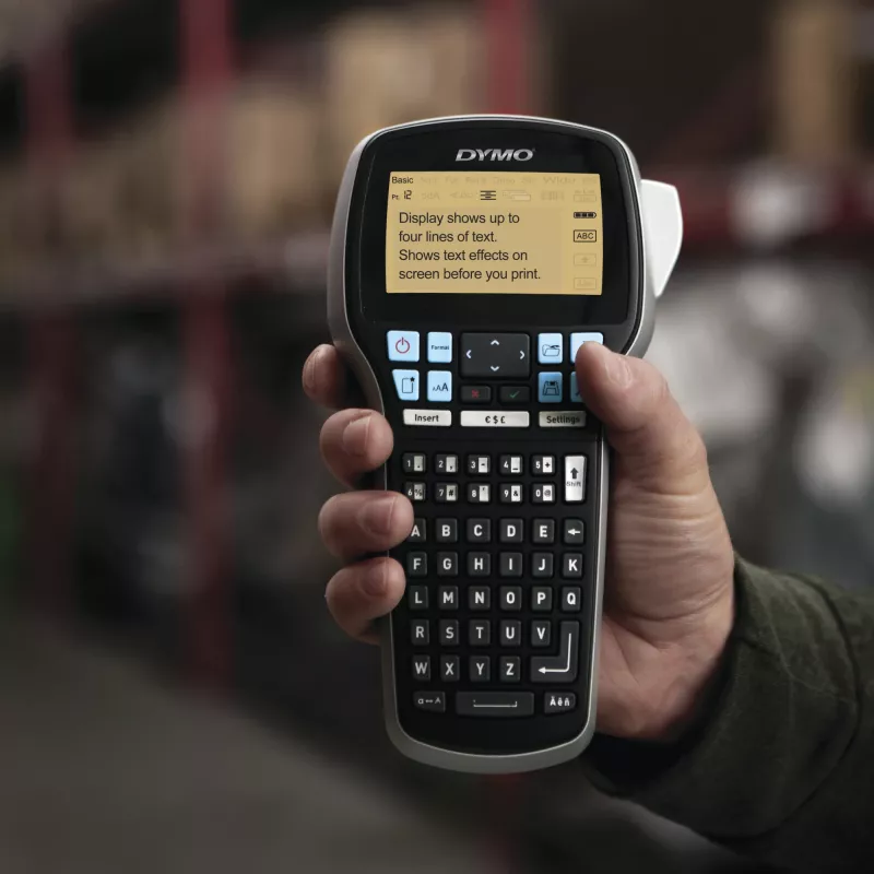DYMO LabelManager 420P set de impresora de etiquetas de alto rendimiento con batería y portátil | teclado ABC con 4 rollos de etiquetas D1 y maletín de transporte