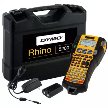 DYMO RHINO 5200 impresora de etiquetas industrial | kit de rotuladora con maletín | teclas rápidas que ahorran tiempo, impresión rápida, rotuladora duradera para obras y tareas de rotulación exigentes (enchufe EU Type-C)