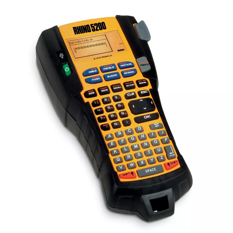 DYMO RHINO 5200 impresora de etiquetas industrial | kit de rotuladora con maletín | teclas rápidas que ahorran tiempo, impresión rápida, rotuladora duradera para obras y tareas de rotulación exigentes (enchufe EU Type-C)