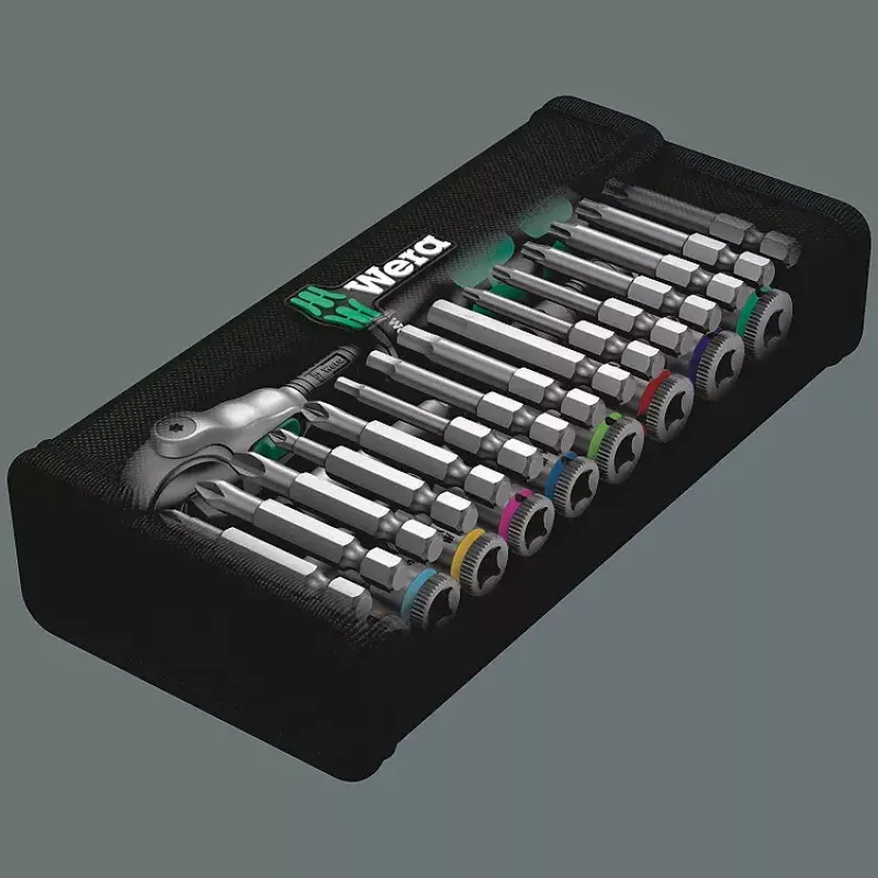 Wera 8100 SA 9 Zyklop Speed juego de carracas, 1/4 pulgada, medidas en pulgadas (28 uds.)
