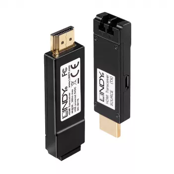 Emisor y receptor AV Lindy 300m extensor HDMI 4K30 por fibra óptica