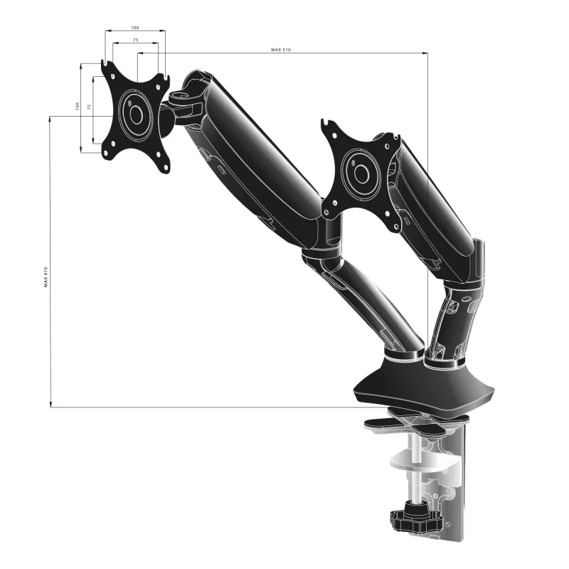 Soporte de monitor / pie iiyama DS3002C-B1 68.6 cm (27