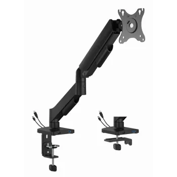 Soporte de monitor de escritorio Gembird MA-DA1U-01 para pantallas de hasta 32 pulgadas (81,3 cm), máx. 9 kg, VESA 75x75–100x100, negro