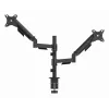 Soporte de monitor de escritorio Gembird MA-DA2P-02 para 2 pantallas, hasta 81,3 cm (32 pulgadas), VESA 75x75–100x100, peso máx. 9 kg por pantalla, pinza/pasacables de escritorio, negro