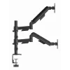 Soporte de monitor de escritorio Gembird MA-DA2P-02 para 2 pantallas, hasta 81,3 cm (32 pulgadas), VESA 75x75–100x100, peso máx. 9 kg por pantalla, pinza/pasacables de escritorio, negro