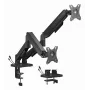 Brazo de monitor de escritorio ajustable GEMBIRD para dos pantallas con puertos USB, 43,2-81,3 cm (17-32 pulgadas)