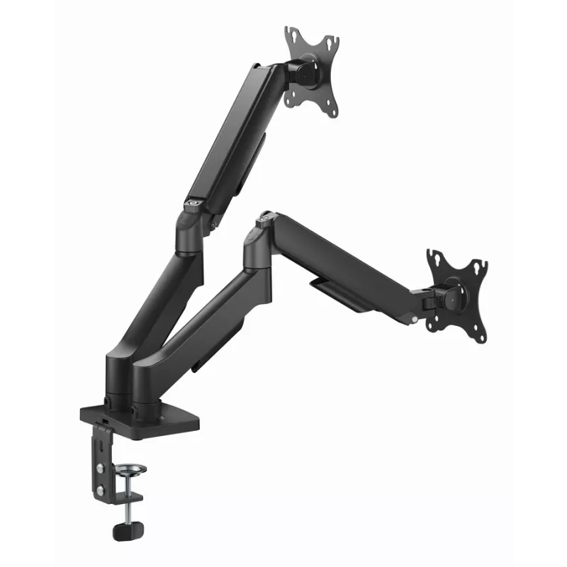 Brazo de monitor de escritorio ajustable GEMBIRD para dos pantallas con puertos USB, 43,2-81,3 cm (17-32 pulgadas)