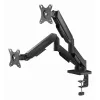 Brazo de monitor de escritorio ajustable GEMBIRD para dos pantallas con puertos USB, 43,2-81,3 cm (17-32 pulgadas)