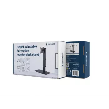 Soporte de sobremesa para monitor GEMBIRD MS-D1ST-02 — regulable en altura, totalmente articulado para pantallas de 17–32 pulgadas, máx. 8 kg, VESA 75x75–100x100, negro
