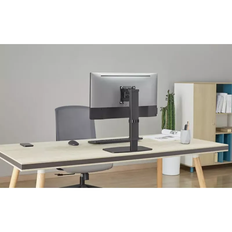 Gembird MS-D1ST-02 soporte de escritorio para monitor, regulable en altura y de movimiento completo, 17–32 pulgadas, 8 kg, negro