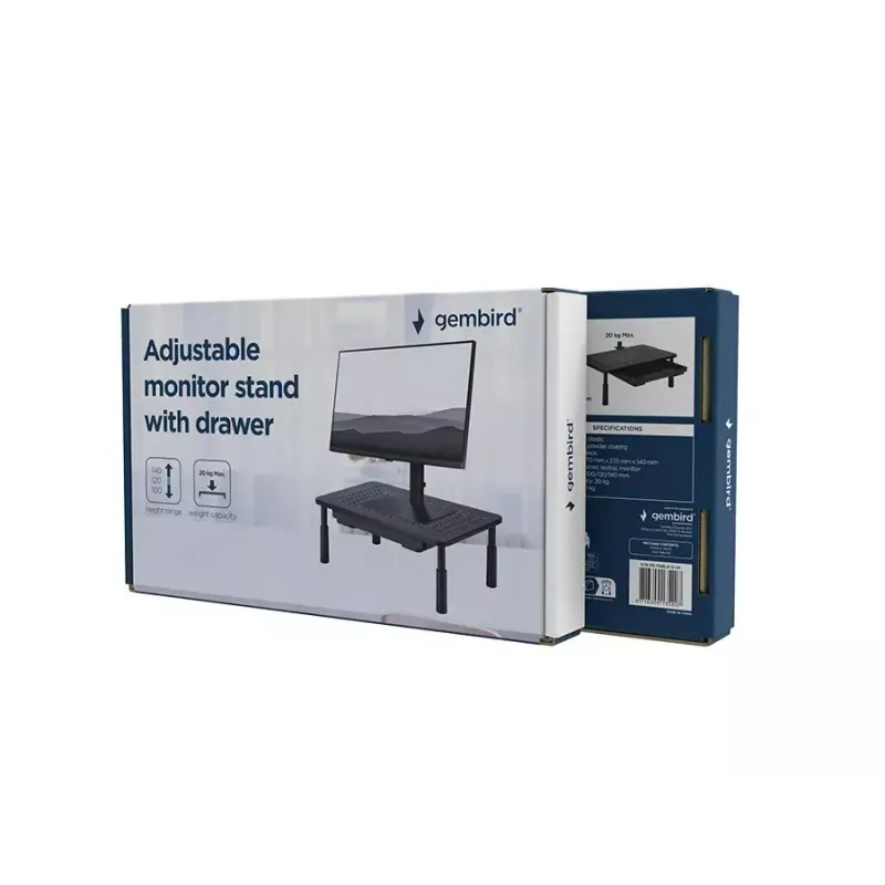 Gembird MS-TABLE-D-01 soporte regulable para monitor con cajón