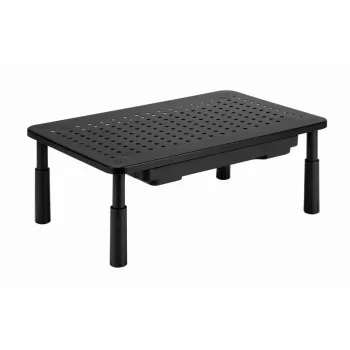 Soporte para monitor GEMBIRD MS-TABLE-D-01 — alzador de sobremesa regulable en altura con 1 cajón, acero, 140 mm de altura, para 1 pantalla, 20 kg de capacidad