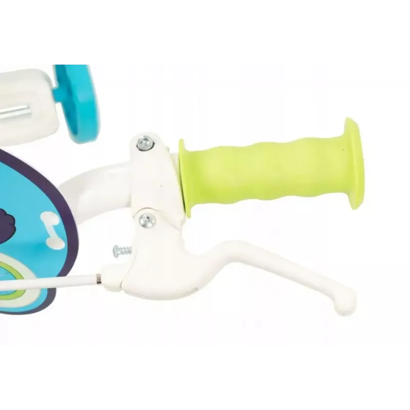 Bicicleta infantil Toimsa Bluey 12 pulgadas — rueda de 12 pulgadas, azul y lima, freno delantero y trasero, ruedines