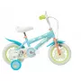 Bicicleta infantil Toimsa Bluey 12 pulgadas — rueda de 12 pulgadas, azul y lima, freno delantero y trasero, ruedines