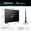 TV Hisense 43A6Q 43 pulgadas 4K Ultra HD LED Smart TV, VIDAA, HDR10+, Direct-LED, 3×HDMI, Wi‑Fi, Bluetooth