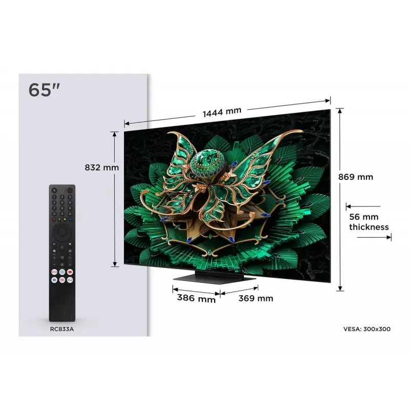TCL 65C7K TV 165,1 cm (65 inch) 4K Ultra HD Smart TV Wi-Fi metalizado 2600 cd/m²