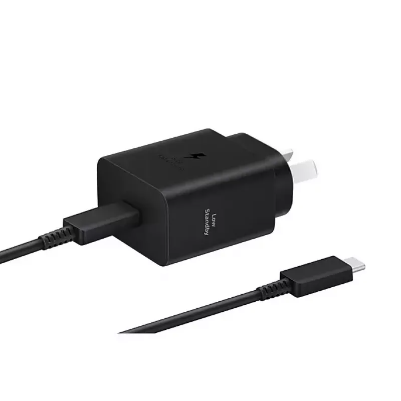 Cargador de pared Samsung EP-T4511 45W USB‑C PD 3.0, 100–240V, negro, para smartphone y tablet