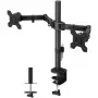 Soporte de monitor TECHLY ICA-LCD-382-D para 2 pantallas, pinza de mesa, hasta 27