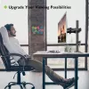 Soporte de monitor TECHLY ICA-LCD-382-D para 2 pantallas, pinza de mesa, hasta 27 inch, 20 kg, VESA 75x75–100x100, negro