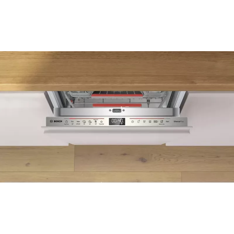 Lavavajillas integrable Bosch Serie 6 SPV6EMX09E, Slimline 45 cm, 10 cubiertos, 6 programas, 44 dB, clase de eficiencia energética B