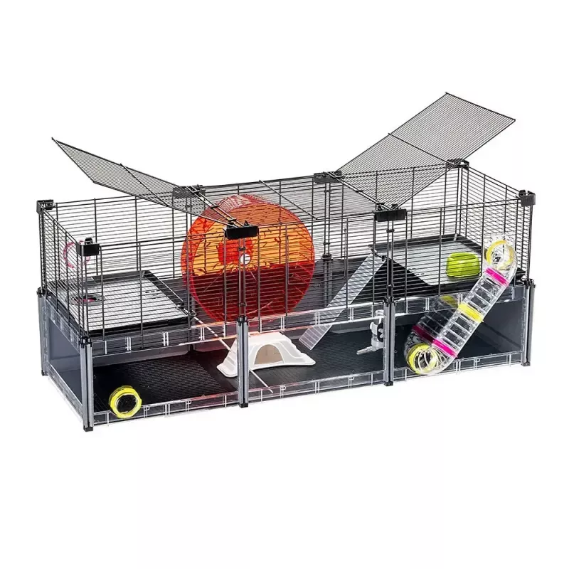 Jaula para roedores FERPLAST Multipla Hamster large 107,5×37,5×42 cm, metal, negra