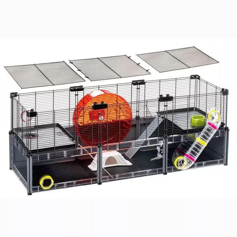 Jaula para roedores FERPLAST Multipla Hamster large 107,5×37,5×42 cm, metal, negra