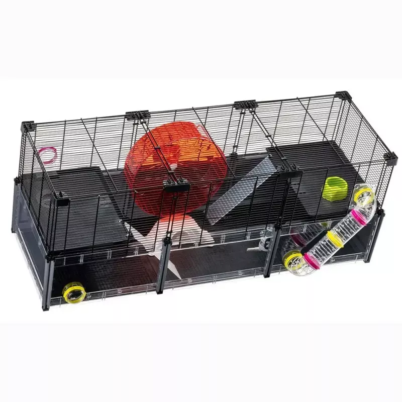Jaula para roedores FERPLAST Multipla Hamster large 107,5×37,5×42 cm, metal, negra